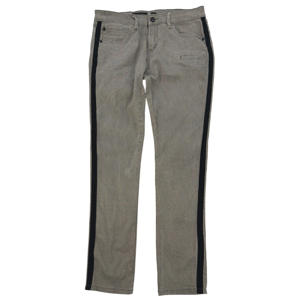 Decibel Striped Corduroy Slim Fit Pants 34x32 Grey Black Streetwear Grunge Y2K